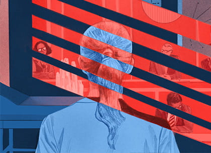 Visual of dental professional in state of distress